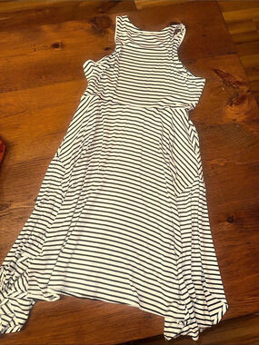 Maurices Striped Maxi Dress in Cream & Blue